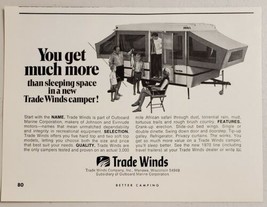 1970 Print Ad Trade Winds Tent Camping Trailers Manawa,Wisconsin - $9.88