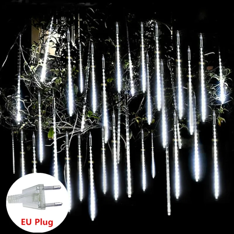 Outdoor LED Meteor Shower Lights Falling Rain Drop Fairy String Lights for Chris - £69.44 GBP
