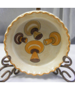Vintage Los Angeles Potteries Ovenware 1971 Pie Plate with Mushrooms 2-west - $39.59