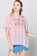 This Detailed Lace Trimmed Bubble Chiffon Blouse - £38.06 GBP