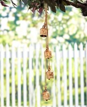 Giant Cow Bells Set Rustic Lucky Harmony Cow Bells on Rope, 4 Inch - 4 Bells - £26.50 GBP