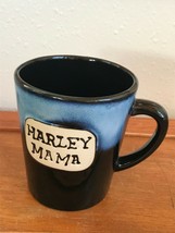 Gently Used Ganz Navy &amp; Denim Blue Glazed HARLEY MAMA Large Coffee Cup Mug – - £8.77 GBP