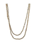 Natural Beige Polished Wooden Bead Strand Necklace Womens Costume Jewelry - $27.72