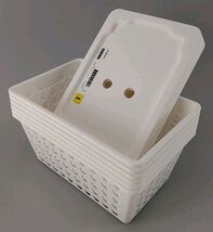 (Lot of 6) Ikea RUNDBAL Storage Box w/Lid 11"x7.5"x 5" White 505.464.04  - $35.63
