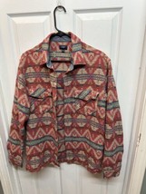 VTG J Crew Aztec Coat Jacket Southwest Size M 100% Cotton Colorful Multicolored - £36.75 GBP