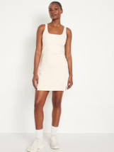 Old Navy PowerSoft Square-Neck Athletic Dress Women M Tall Off White Ten... - £23.26 GBP