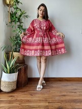 Authentic  Print Multi Kaftan For Dress Winter Fall Bridesmaid Dress Bea... - $39.99