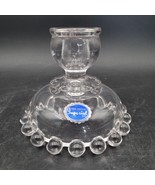 Vintage Imperial Clear Glass Candlewick Short Candle Holder w/Original S... - $12.17 CAD