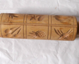 Embossed Carved All Wood Cookie Rolling Pin Birds Fruit Shortbread Cooki... - $19.79