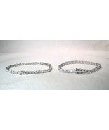 Sterling Silver 925 Cubic Zirconia Glass Stone Bracelets - Lot of 2 - K729 - £54.37 GBP