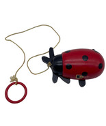 Vintage Brio Ladybug Pull Toy Ladybird Wood Sweden Walking Mechanism Ins... - £8.47 GBP