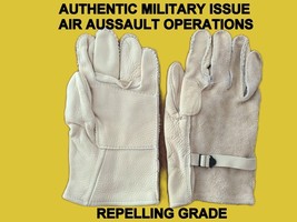 USGI Military Grade Heavy Duty Cattlehide Gloves WHITE AIR AUSSAULT ALL ... - £12.94 GBP