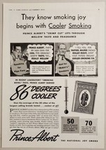1940 Print Ad Prince Albert Pipe &amp; Cigarette Tobacco 2 Men Cooler Smoking - £9.62 GBP