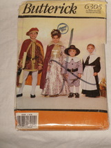 Butterick Pattern 6305 Childrens Puritan Pilgrim &amp; Renaissance Costumes XS-L - £5.47 GBP