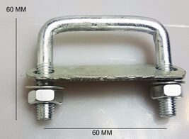1 x Steel Square U-bolt Brackets Boat Trailer 60x60x10mm M10 Nuts UBS-60A - $3.92