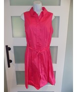 AB Studio Pink Sleeveless 1/2 Button Down Belted Dress Size 10 Women&#39;s - $28.70 CAD