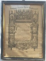 Antique 1887 Framed German Certificate of Confirmation - $29.69