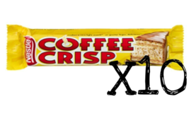 10 Coffee Crisp Chocolate Bars Full Size 50g Each NESTLE Canada FRESH DE... - $25.73