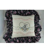 Throw Pillow Vintage Embroidered &amp; Crochet Boho Cottage Core  12&quot; w 3.5&quot;... - $258.05 MXN