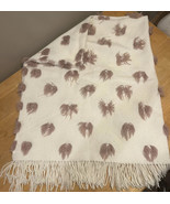 Pier 1 Imports Dusty Rose Pink Floral Pom Pom Fringe Throw Blanket 50” x... - $40.60 CAD