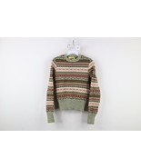 Vtg 70s Streetwear Boys M Rainbow Fair Isle Knit Crewneck Sweater Wool B... - $74.40 CAD
