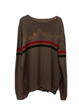 LRG Tan Striped Knit Crewneck Streetwear Skater Wonderland Sweater Mens XL - £29.33 GBP
