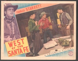 West of the Santa Fe 11&quot;x14&quot; Lobby Card Charles Starrett Western - £37.37 GBP