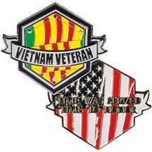 Vietnam Veteran Ribbon Flag Time Was Served Time To Honor 2&quot; Challenge Coin - £27.90 GBP