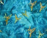 Cotton Batik Hummingbirds Watercolor Turquoise Fabric Print by the Yard ... - $12.95