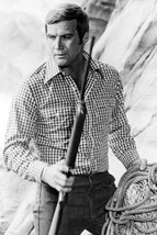 Lee Majors in The Six Million Dollar Man in Check Shirt Holding Rifle 24x18 Post - £19.77 GBP