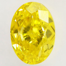 Oval Diamond Fancy Yellow Color Enhanced VVS2 Clarity IGI Certified 0.51 Carat - £423.16 GBP