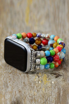 Synthetic Imperial Jasper Beaded Watchband Bracelet - £41.73 GBP