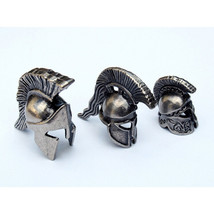 Spartan Helmets Miniature 3 Metallic Figurines Greek Set New in Box 04394 - £32.67 GBP