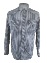 EIGHTY EIGHT Men shirt WESTERN long sleeve pit to pit 23 L cotton plaid - £12.39 GBP