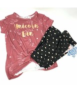 Girls Lot Beautees Unicorn Fan Shirt &amp; Soho Heart Black Leggings Size 4 NEW - $272.85 MXN