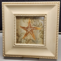 Coastal Sea Swirl Starfish Print Bed Bath Beyond 12 X 12 Beach Pix Wood Frame - $4.73