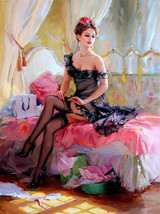 Art Attractive woman Oil Painting HD Giclee Wall art Printed on canvas - £6.90 GBP+