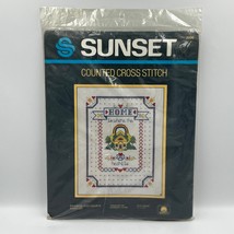 Vintage 1984 Sunset Designs Counted Cross Stitch Kit Rainbow And Hearts NEW - $14.99