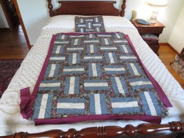 PATCHWORK Cotton  QUILTED QUILLOW to Complete - 38&quot; x 52&quot; - Pillow 18&quot; x... - $39.00