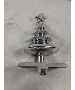 Vintage Christmas Chrome Mantle Stocking Holder Christmas Tree - £15.76 GBP