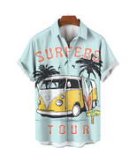 Hawaiian shirt for men VW Bus Typ2 T2 Bulli classic car Surfer Tour - $541.80 MXN