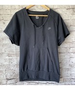 Nike Black Short Sleeve V Neck Drawstring Pocket Shirt Women’s S - $12.96