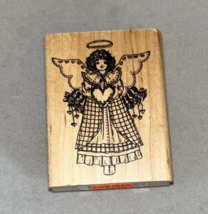 Rare Hampton Art Stamps ANGEL Wood Mount Rubber Stamp Vintage Lynn Norton Parker - £6.50 GBP