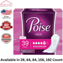 Poise Incontinence Pads Maximum Absorbency Regular &amp; Long 39 Count - £26.34 GBP+