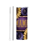 Purple &amp; Yellow Sunflower MAMA,  Skinny Tumbler 20oz, Gift, Free Ship - $698.96 MXN