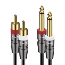 J&amp;D Dual 1/4 inch TS to Dual RCA Cable, Heavy Duty 1/4 Male to RCA Male Adapter  - £16.43 GBP