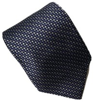Tie Geoffrey Beene 100% Silk Basketweave Navy Lt Blue Silver L 58&quot; W 4&quot; - £6.20 GBP
