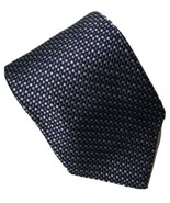 Tie Geoffrey Beene 100% Silk Basketweave Navy Lt Blue Silver L 58&quot; W 4&quot; - £6.24 GBP