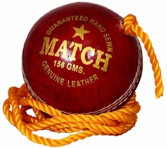 Unisex Leather Practice Cricket Ball Red with Cord - £14.22 GBP
