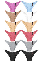 Women&#39;s Classic Sexy Cotton Embroidered Hearts Bikini Multicolor 12 Pack - $30.99